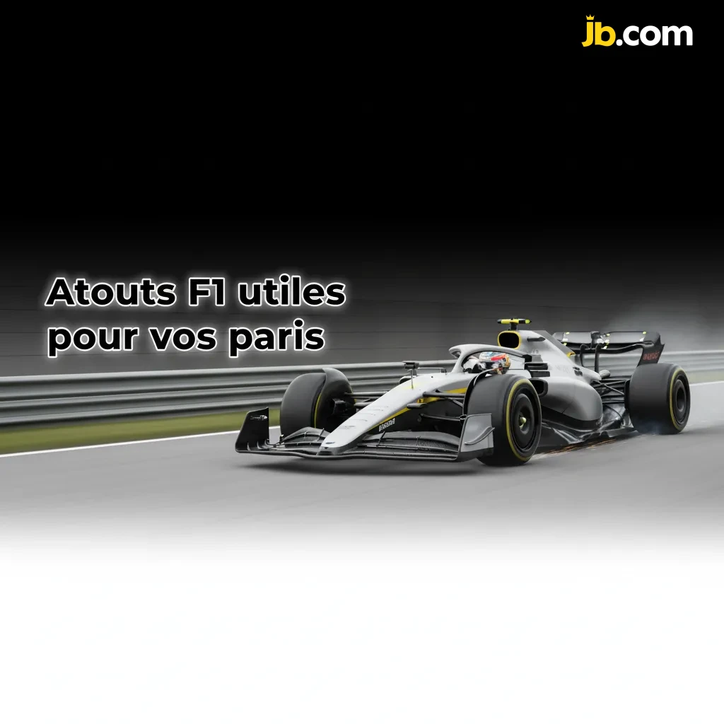 Infographie: Atouts F1 pour vos paris: cotes en FCFA dès 100, marchés complets, live, cashout, jeu resp, MoMo/OM, support FR