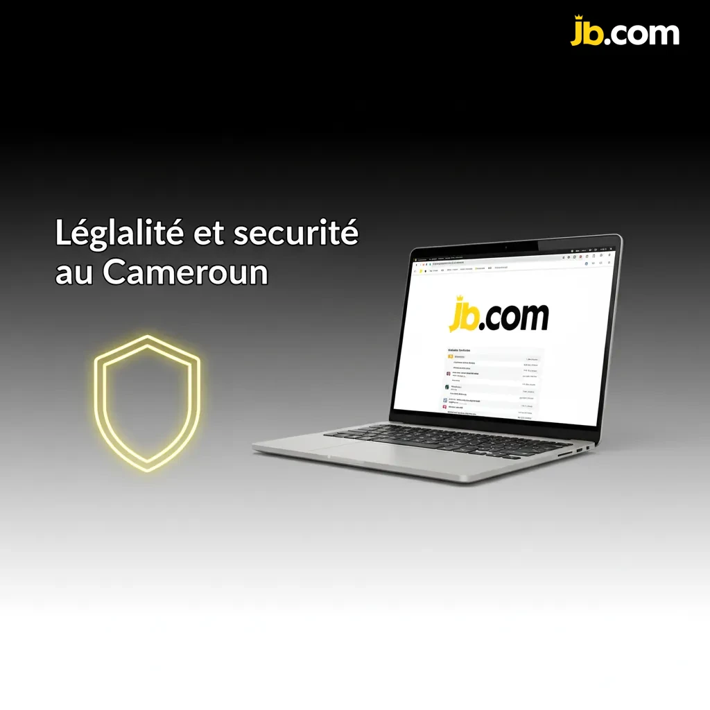 Carte du Cameroun avec un cadenas et un certificat, illustrant licence officielle, chiffrement et jeu responsable.