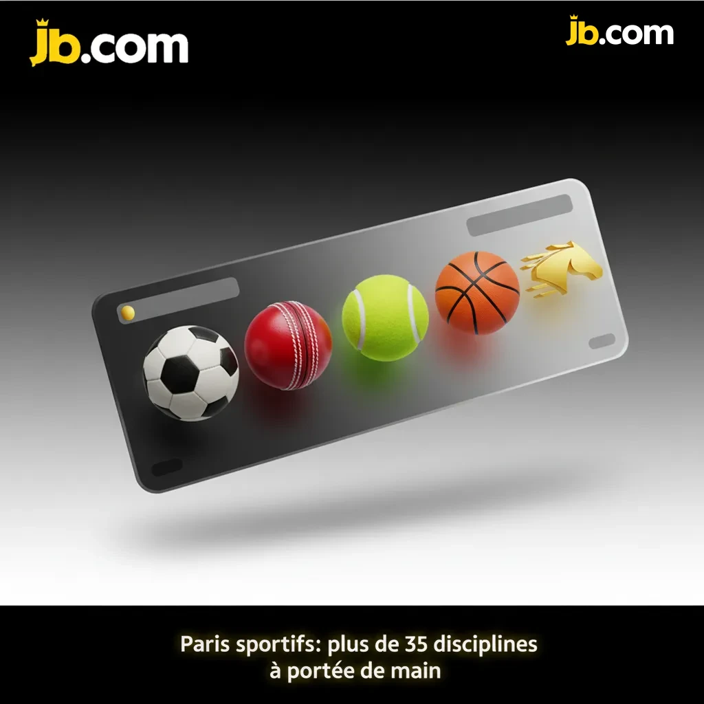 Paris sportifs JB Casino: 35+ disciplines, marchés en direct hebdo; football, basket, tennis, handball, rugby, MMA, boxe.