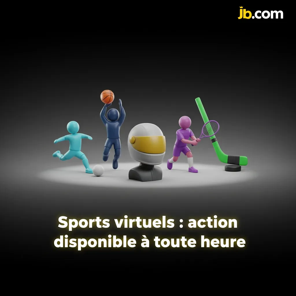 Illustration de sports virtuels : football, courses de chevaux, lévriers, speedway, horloge 24/7 et résultats fréquents.