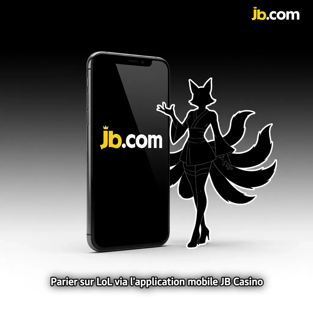 Smartphone affichant l'app JB Casino: paris LoL, cotes en direct et dépôts XAF via MTN/Orange Money.