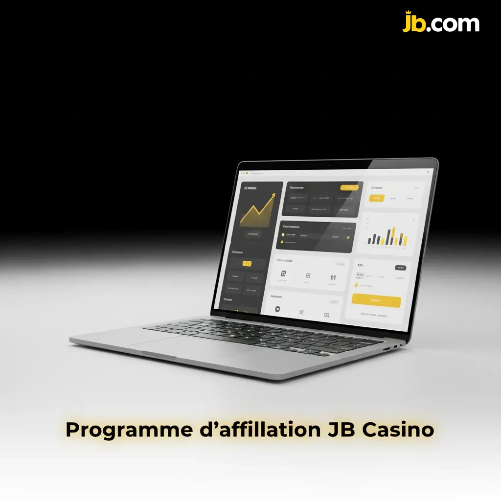 Visuel du programme d’affiliation JB Casino: plans flexibles, suivi en temps réel, outils marketing et croissance de trafic.